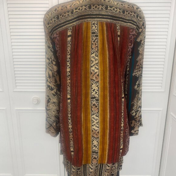 Vintage 90s African Print Carole Little Jacket Sz. L - Picture 5 of 13